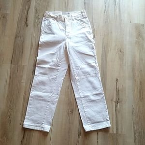 EVERLANE white high rise carpenter jeans 00